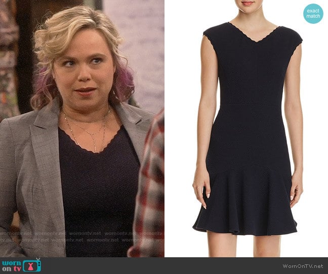 Rebecca Taylor Anna Scallop-Trimmed Dress worn by Kristin Baxter (Amanda Fuller) on Last Man Standing