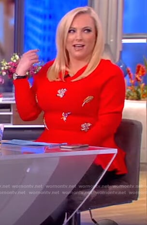 Meghan’s red embellished sweater on The View