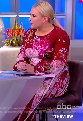 Meghan’s red floral print dress on The View