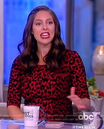 Abby’s red leopard print dress on The View