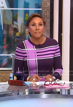 Robin’s pink and purple knit dress on Good Morning America