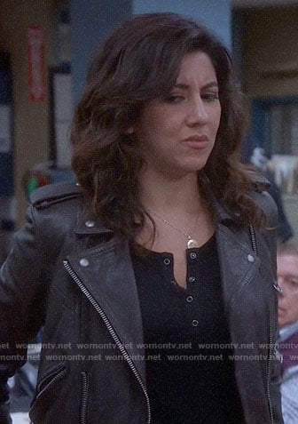 Rosa’s black henley top on Brooklyn Nine-Nine