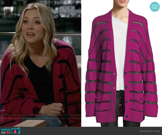 RtA Odella Cashmere Cardigan worn by Penny Hofstadter (Kaley Cuoco) on The Big Bang Theory