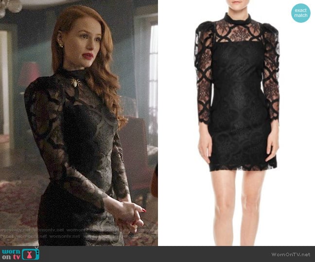 Sandro Coeur Lace Dress worn by Cheryl Blossom (Madelaine Petsch) on Riverdale