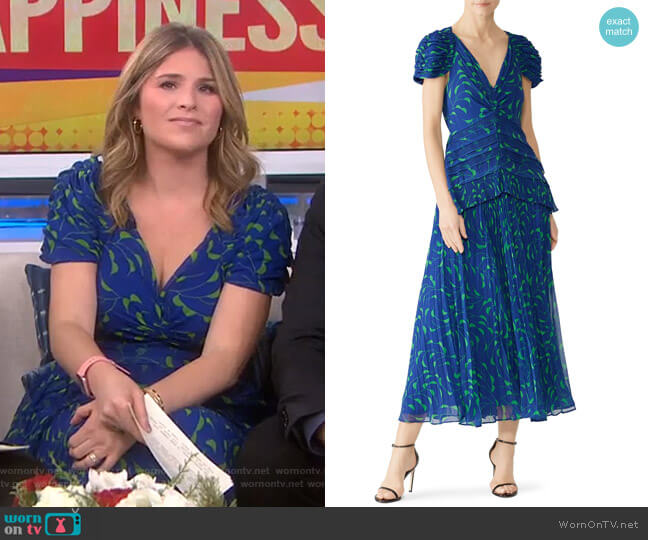 Printed Crescent Dress by Self Portrait worn by Jenna Bush Hager  on Today