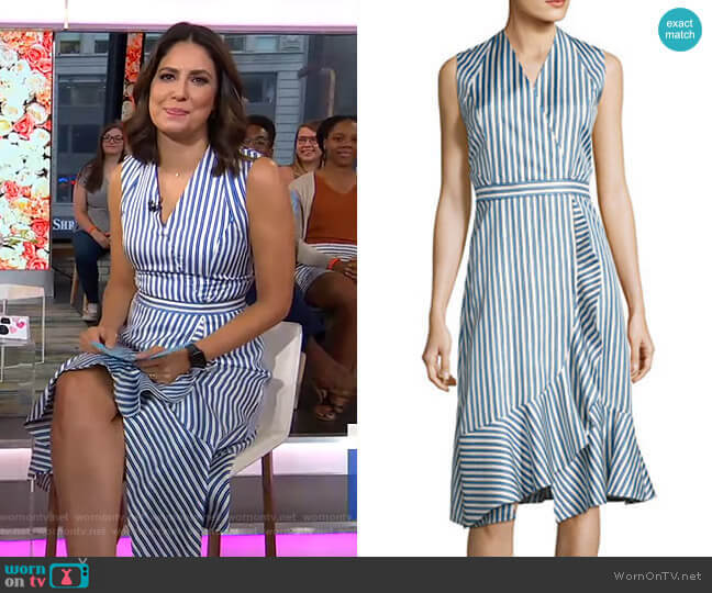 WornOnTV: Cecilia’s blue striped wrap dress on Good Morning America ...