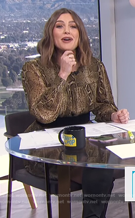 Carissa’s snake skin print dress on E! News Daily Pop