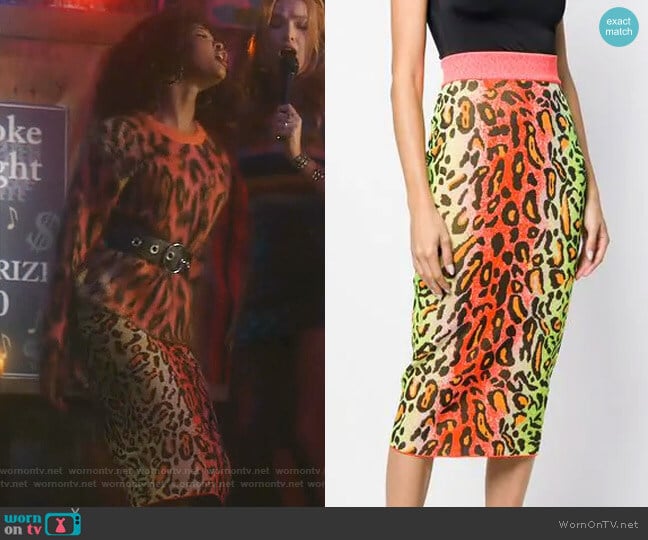 Leopard Print Skirt by Stella McCartney worn by Monica Colby (Wakeema Hollis) on Dynasty