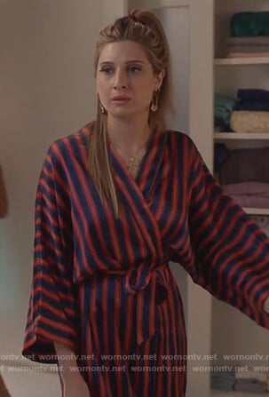 Nomi’s satin striped robe on Grown-ish