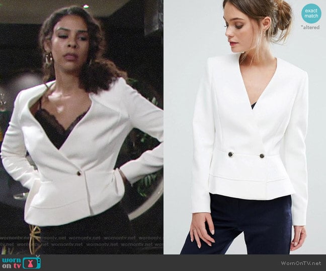 WornOnTV: Kerry’s white peplum jacket on The Young and the Restless ...