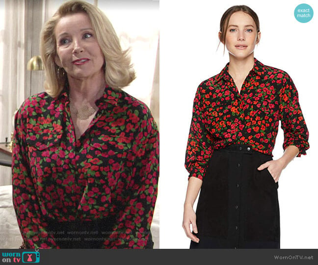 The Kooples Camellia Blouse worn by Nikki Reed Newman (Melody Thomas-Scott) on The Young and the Restless