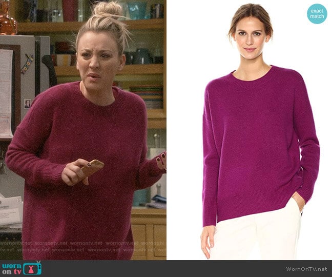 Theory Karenia R Cashmere Sweater worn by Penny Hofstadter (Kaley Cuoco) on The Big Bang Theory