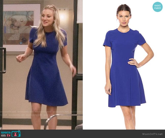 Theory Short Sleeve Modern Seamed Shift worn by Penny Hofstadter (Kaley Cuoco) on The Big Bang Theory