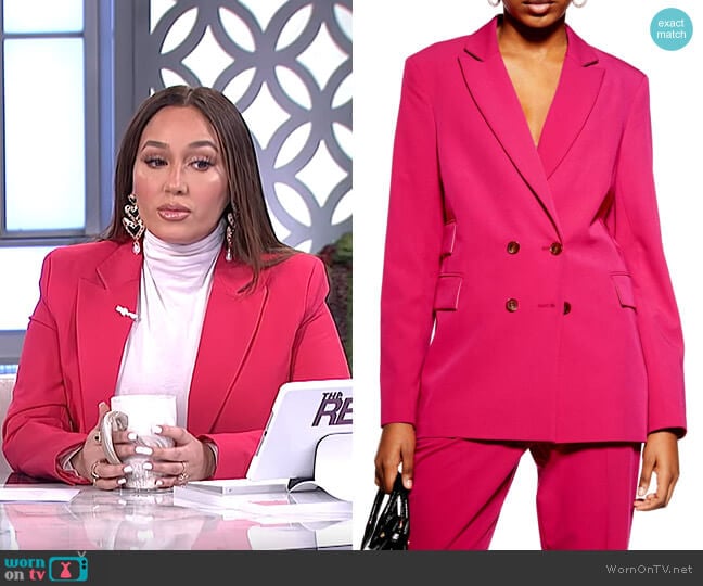 Double Breasted Jacket by Topshop worn by Adrienne Houghton on The Real