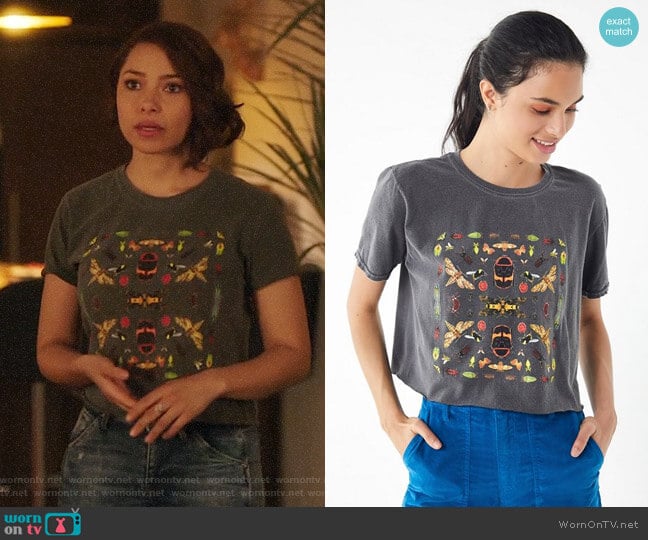 Urban Outfitters Insect Collage Tee worn by Nora West-Allen (Jessica Parker Kennedy) on The Flash