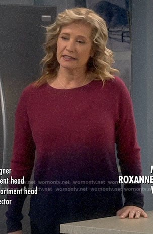 Vanessa’s pink ombre sweater on Last Man Standing