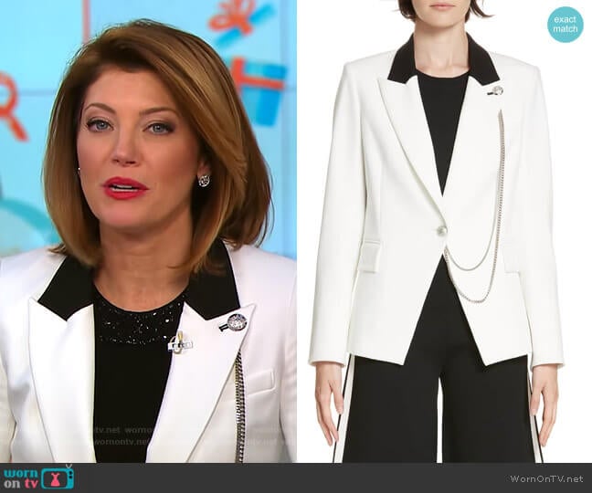 Fergus Dickey Jacket by Veronica Beard worn by Norah O'Donnell on CBS Mornings