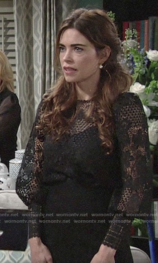 Victoria’s black lace top on The Young and the Restless
