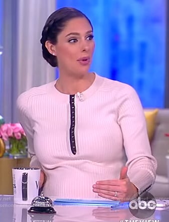 Abby’s white ribbed midi dress on The View