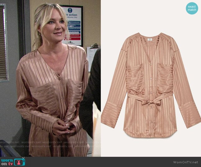 Aritzia Wilfred Zelie Shirt  worn by Sharon Newman (Sharon Case) on The Young and the Restless