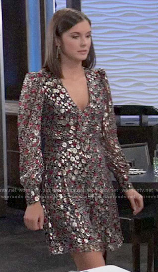 Willow’s floral metallic dress on General Hospital