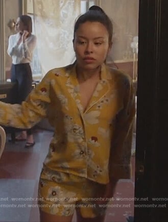 Mariana’s yellow floral pajamas on Good Trouble