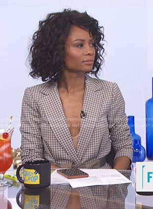 Zuri’s checked blazer on E! News Daily Pop