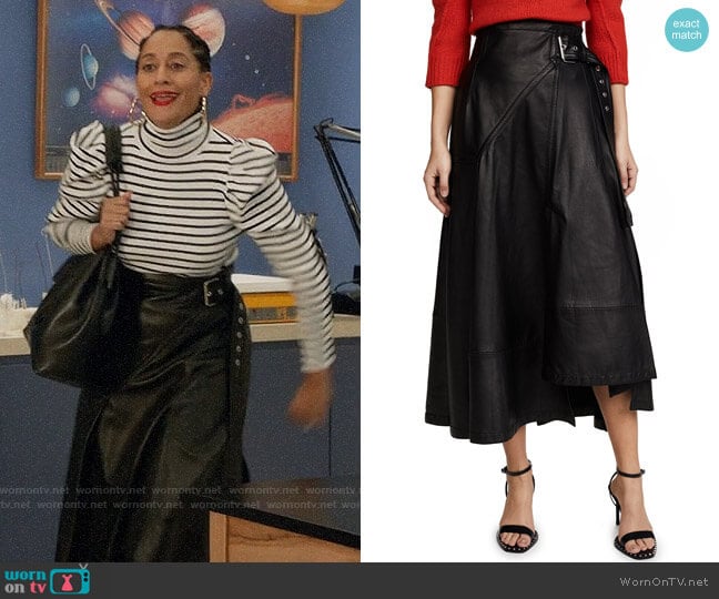 3.1 Phillip Lim Utility Leather Skirt worn by Rainbow Johnson (Tracee Ellis Ross) on Black-ish