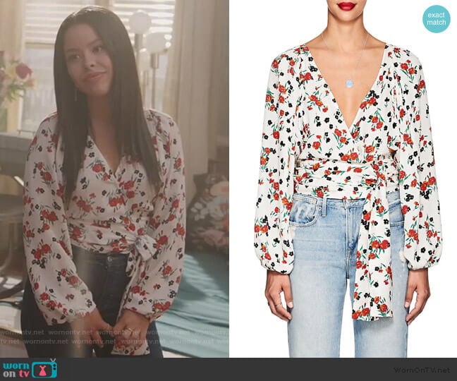 Carla Floral Blouse by A.L.C. worn by Mariana Foster (Cierra Ramirez) on Good Trouble