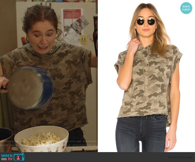 Hooded Pullover Top by ATM by Anthony Thomas Melillo worn by Debbie Gallagher (Emma Kenney) on Shameless