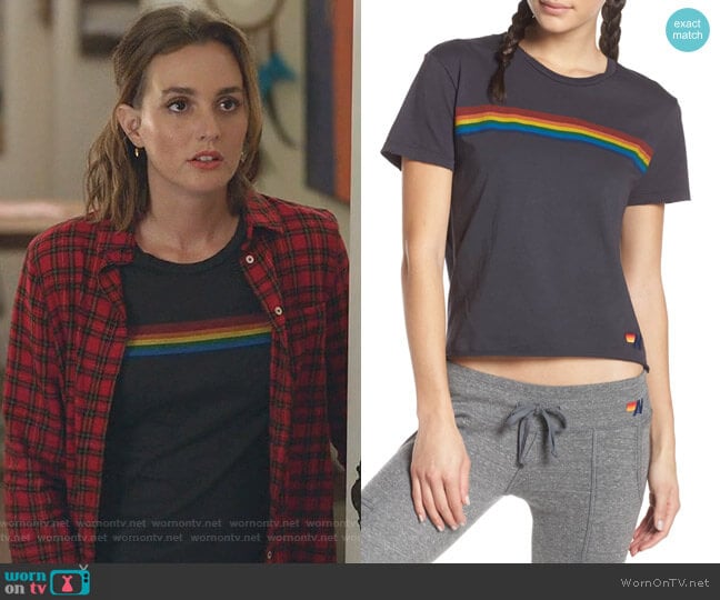 Rainbow Tee by Aviator Nation worn by Angie (Leighton Meester) on Single Parents