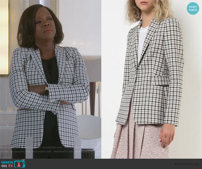 Check Print Blazer by Akris Punto worn by Annalise Keating (Viola Davis) on How to Get Away with Murder