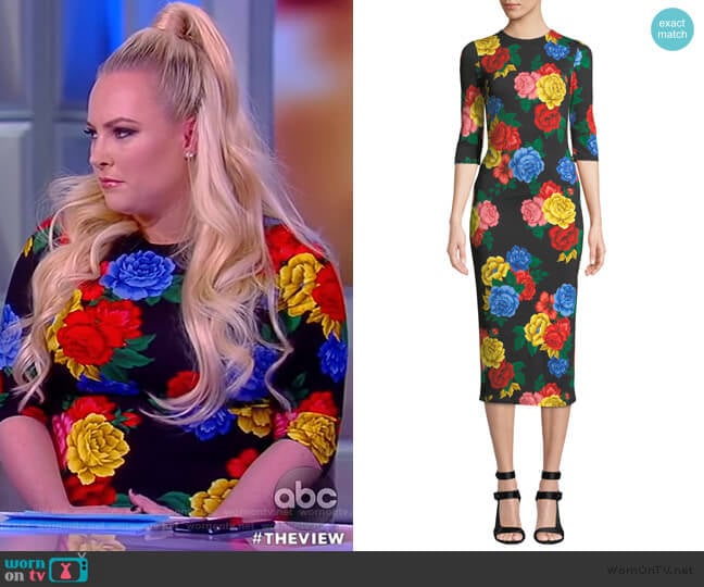 Delora Fitted Crew Neck Dress by Alice + Olivia worn by Meghan McCain on The View