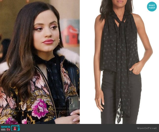 Alice + Olivia Delphine Top worn by Maggie Vera (Sarah Jeffery) on Charmed