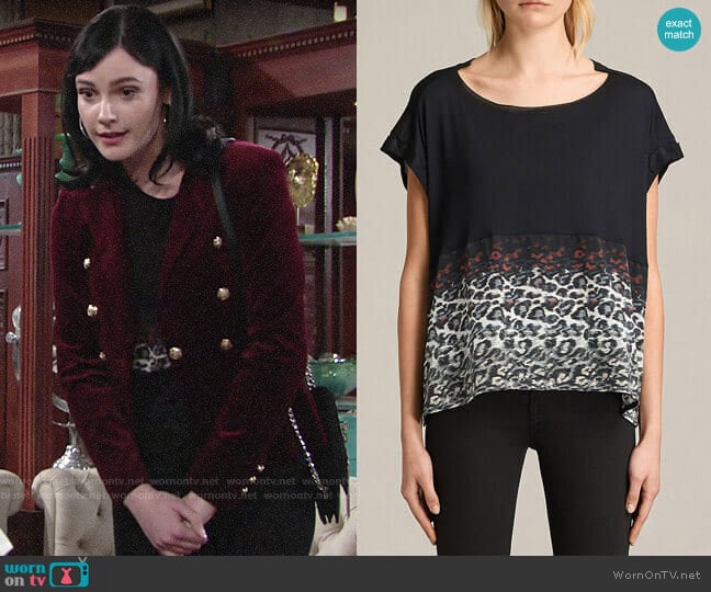 All Saints Juba Pina Tee worn by Tessa Porter (Cait Fairbanks) on The Young and the Restless