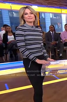 WornOnTV: Amy’s grey striped sweater and zipped pocket pants on Good ...