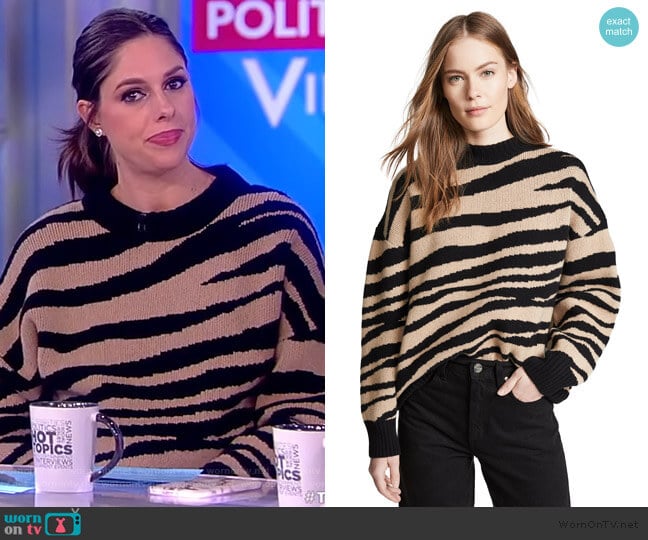 WornOnTV Abby s brown zebra stripe sweater on The View Abby