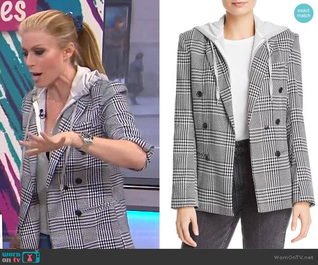 Layered-Look Houndstooth Blazer by Aqua worn by Jill Martin on Today