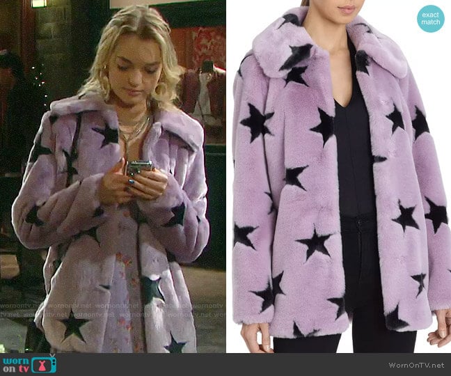 Avec Les Filles Faux Fur Coat worn by Claire Brady (Olivia Keegan) on Days of our Lives