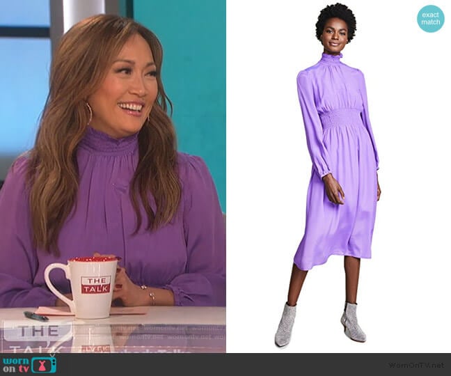 Agate Dress by Baum und Pferdgarten worn by Carrie Inaba on The Talk