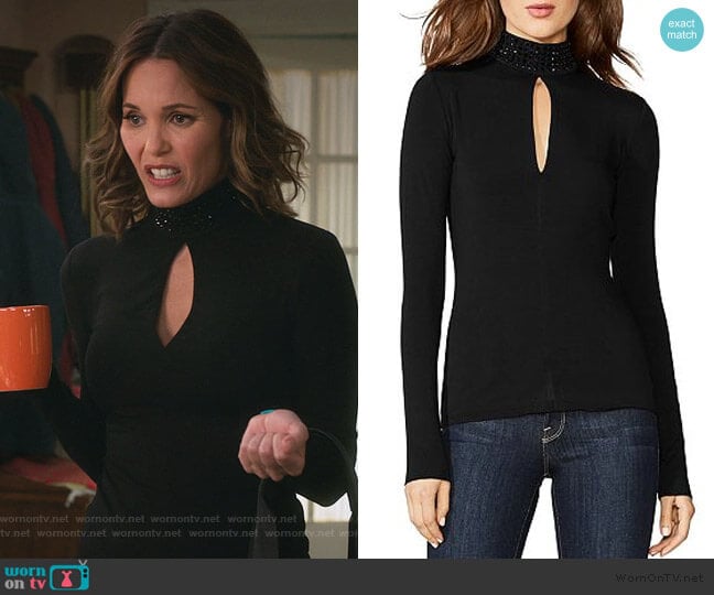 Keyhole Embellished Top by Bailey 44 worn by Leslie Bibb on American Housewife