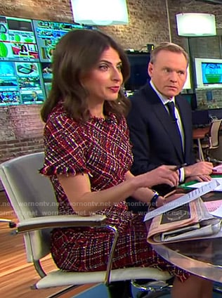 Bianna's red tweed dress on CBS This Morning