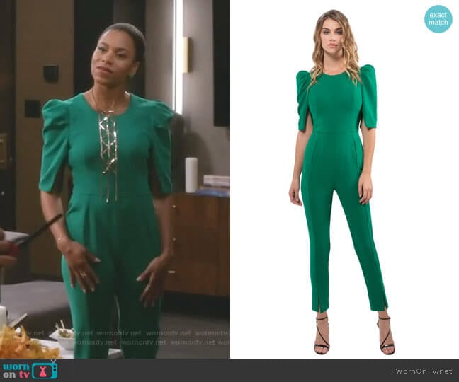 WornOnTV: Maggie’s green puff sleeve jumpsuit on Grey’s Anatomy | Kelly ...