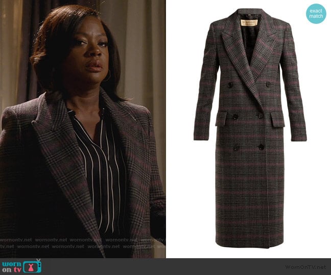 Theydon double-breasted wool coat by Burberry worn by Annalise Keating (Viola Davis) on How to Get Away with Murder