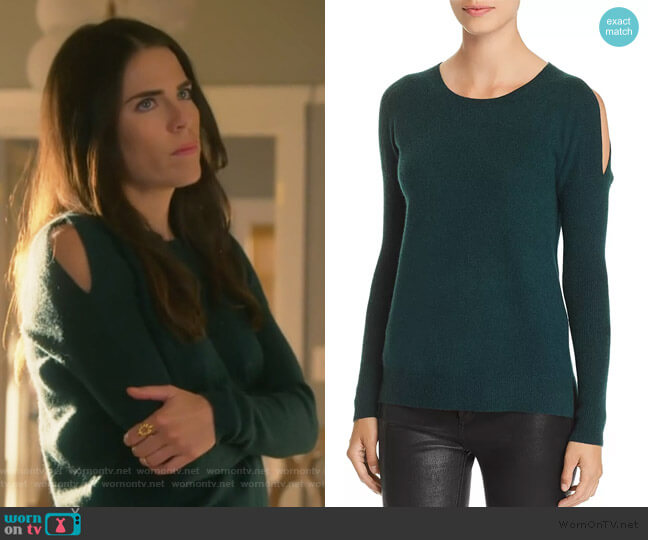Cold-Shoulder Cashmere Sweater by C by Bloomingdales worn by Laurel Castillo (Karla Souza) on How to Get Away with Murder