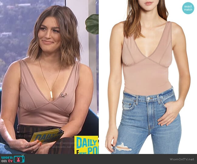 Double-V Bodysuit by Codexmode worn by Carissa Loethen Culiner on E! News