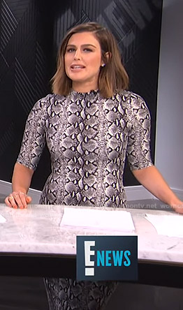 Carissa’s snake print fitted dress on E! News