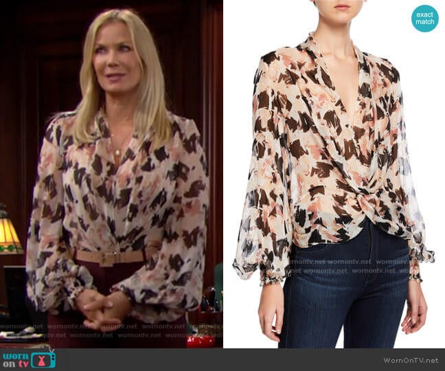 Caroline Constas Bette Blouse worn by Brooke Logan (Katherine Kelly Lang) on The Bold and the Beautiful