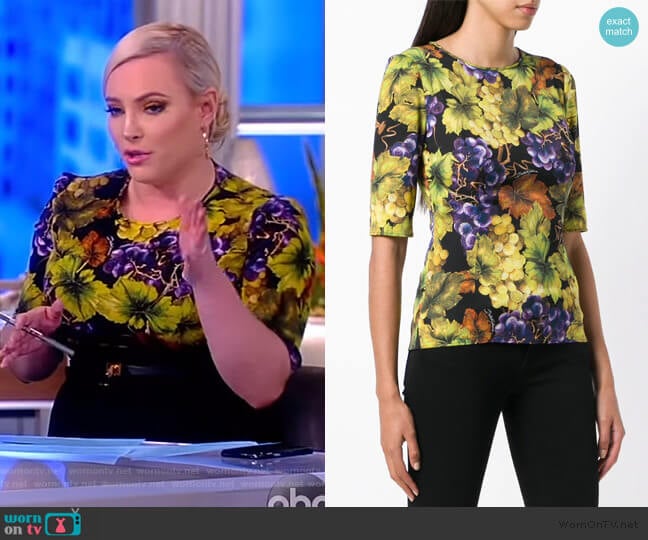 Printed Fitted Top by Dolce & Gabbana worn by Meghan McCain on The View