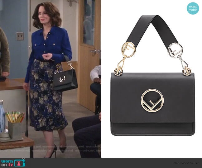 Kan I F shoulder bag by Fendi worn by Karen Walker (Megan Mullally) on Will and Grace